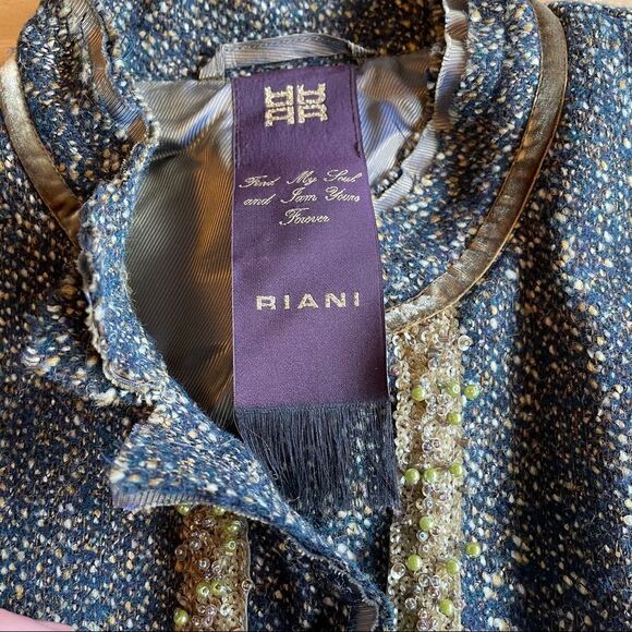 Riani women’s Dress blazer jacket size 46 wool gold detail sparkle - Picture 4 of 5